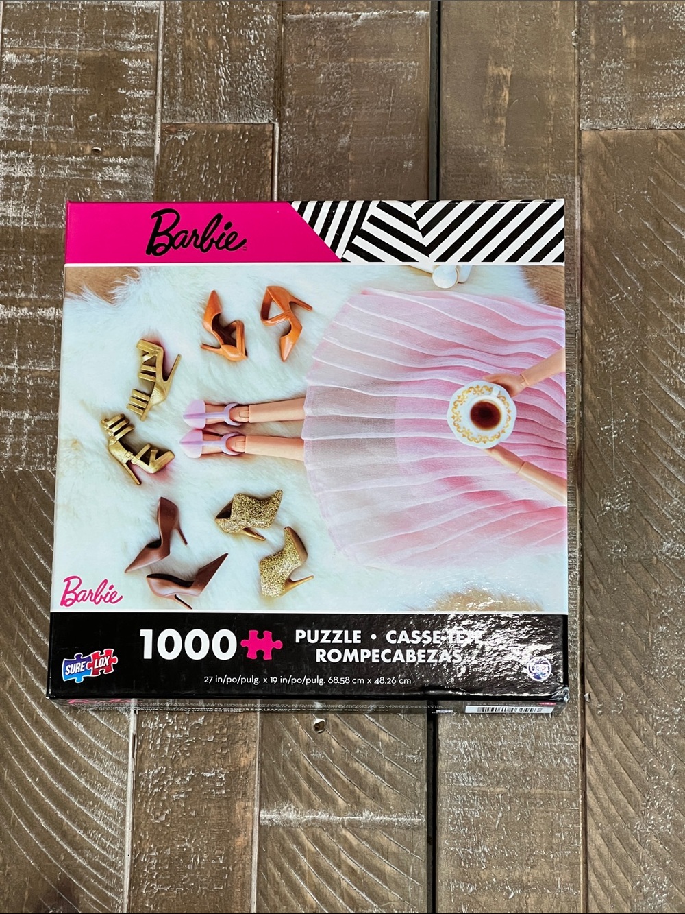 Barbie Pink & Gold Shoe Collection 1000-Piece Puzzle- never opened